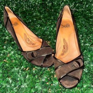 Sofft Espresso Peep Toe Heels